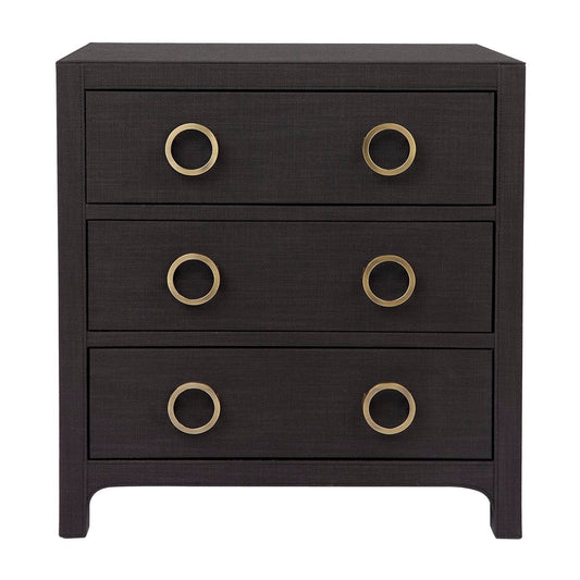 Astley Upholstered Bedside Table - Charcoal Linen