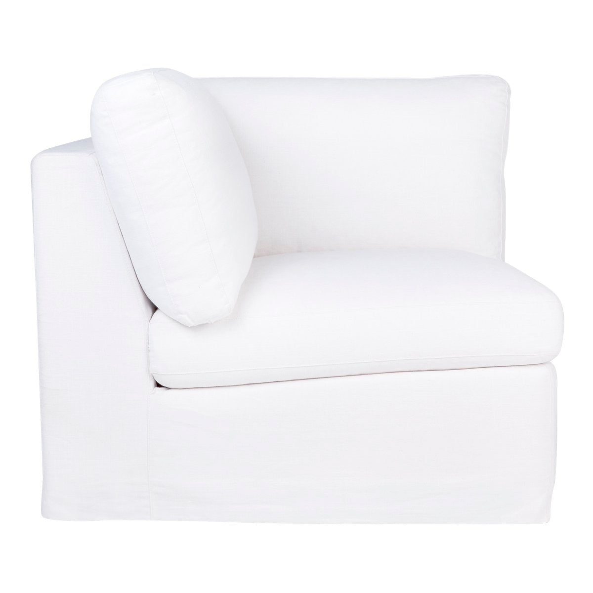 Birkshire Slip Cover Modular Corner Seat Chair - White Linen