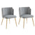 Kiama Dining Chair Set of 2 - Glacier Grey Velvet