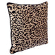 Serene Square Feather Cushion - Leopard Chenille w Black Velvet