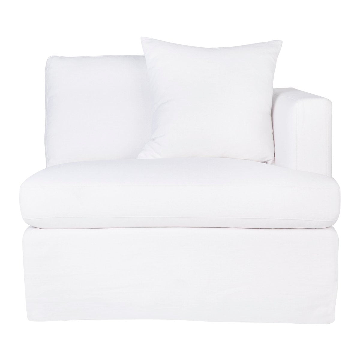 Birkshire Slip Cover Modular Right Arm Facing Seat  - White Linen