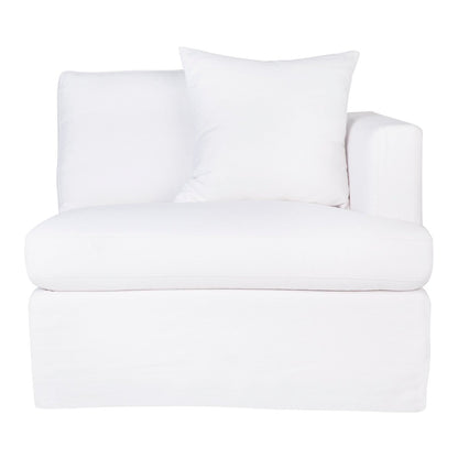 Birkshire Slip Cover Modular Right Arm Facing Seat  - White Linen