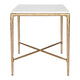 Heston Square Marble Side Table - Brass