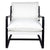 Malibu Black Arm Chair - White Linen