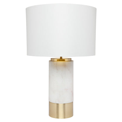 Paola Marble Table Lamp - White w White Shade