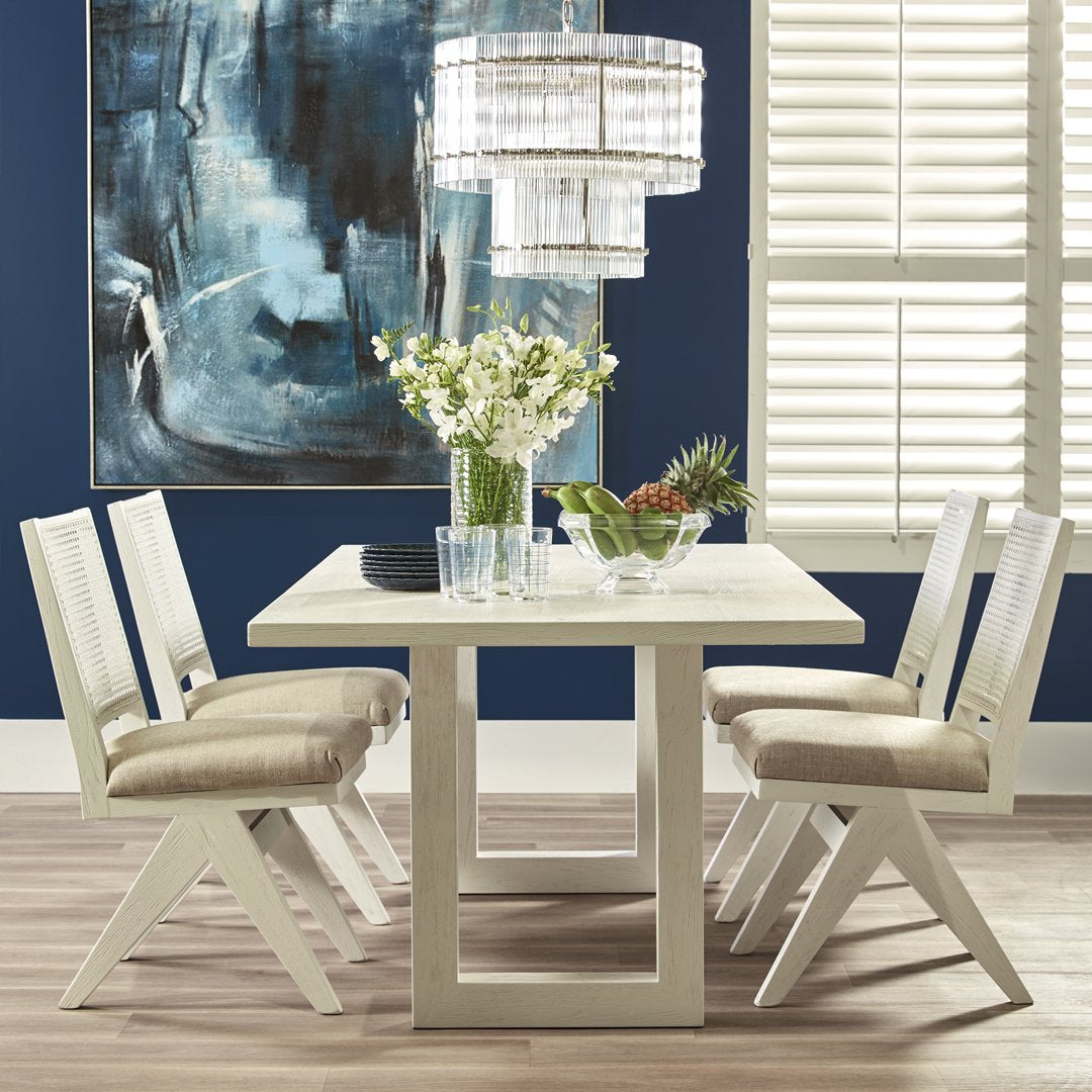 Leeton Oak Dining Table - 2.4m White ** Offline pending re-order