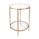 Cocktail Glass Round Side Table - Antique Gold