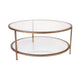 Cocktail Glass Round Coffee Table - Antique Gold