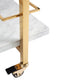 Franklin White Marble Bar Cart - Gold