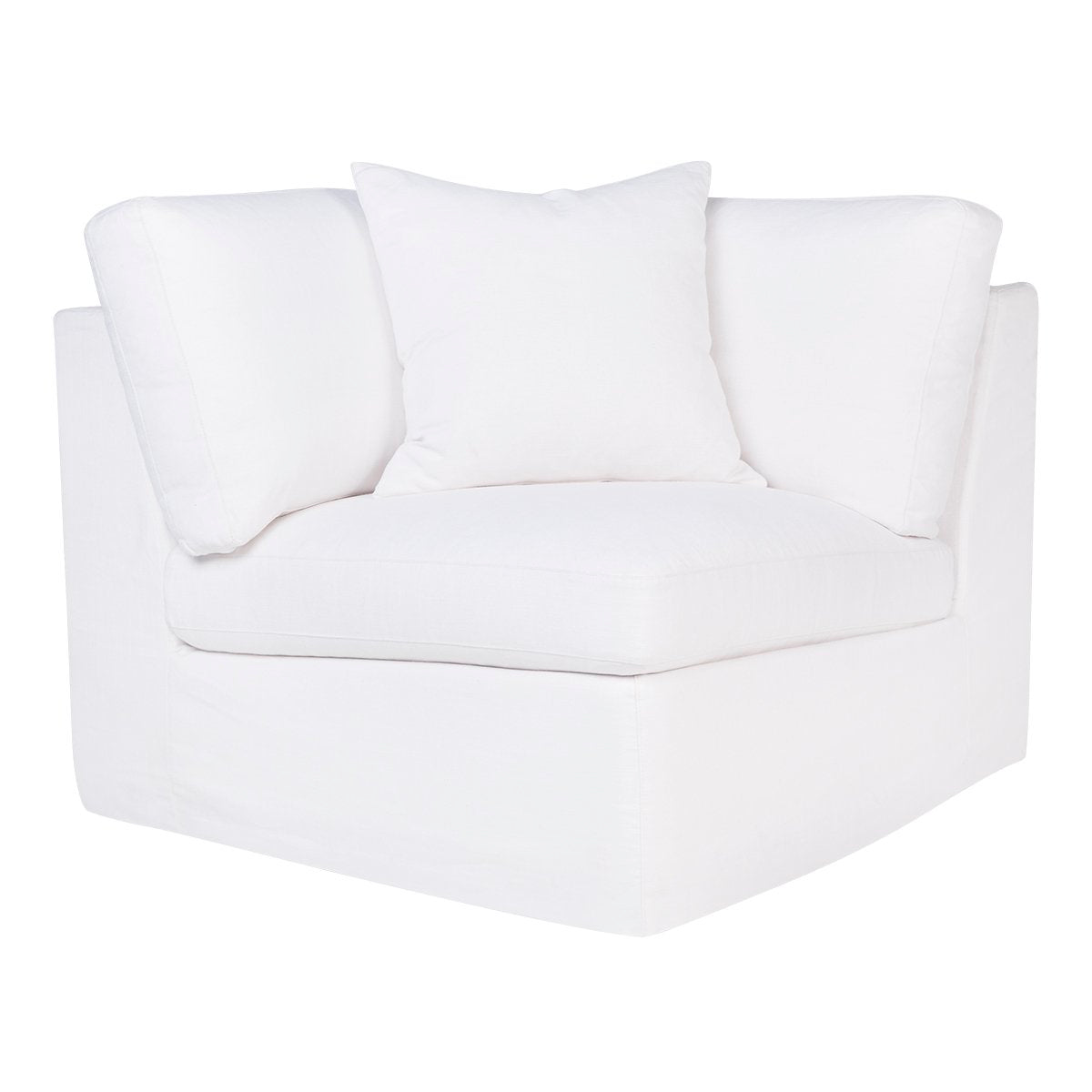 Birkshire Slip Cover Modular Corner Seat Chair - White Linen