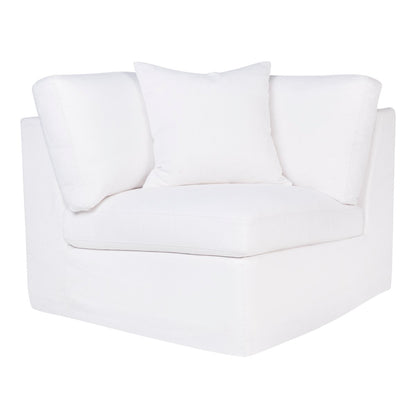Birkshire Slip Cover Modular Corner Seat Chair - White Linen