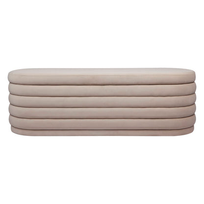 Demi Storage Bench Ottoman - Nude Velvet