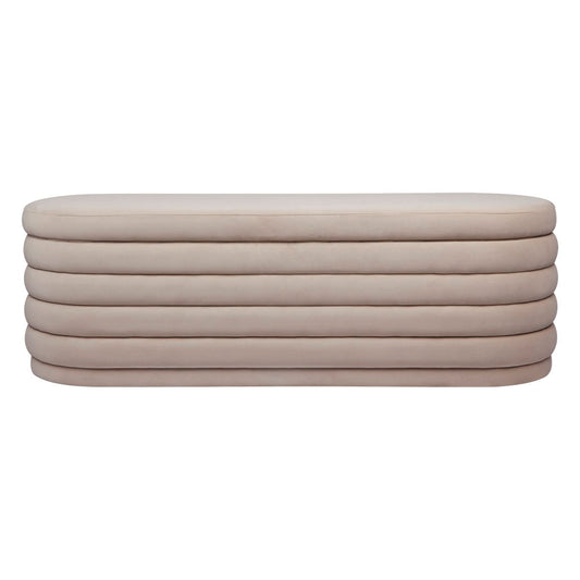 Demi Storage Bench Ottoman - Nude Velvet