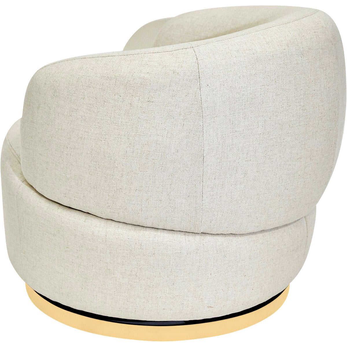 Tubby Swivel Arm Chair - Natural Linen