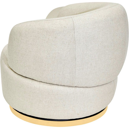Tubby Swivel Arm Chair - Natural Linen