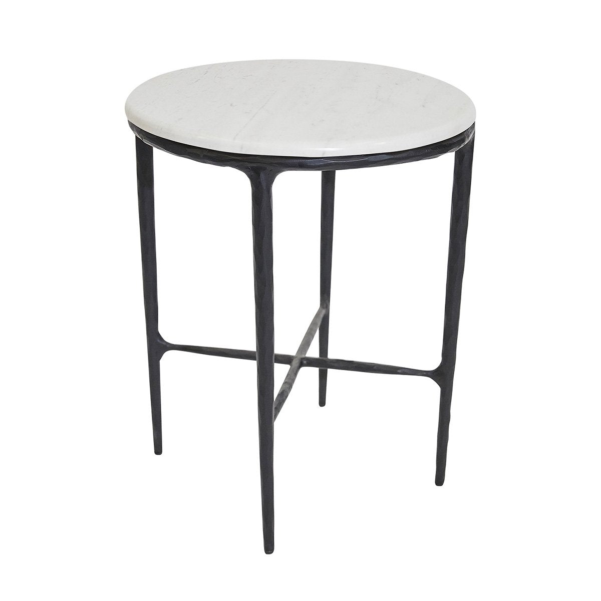 Heston Marble Round Side Table - Black