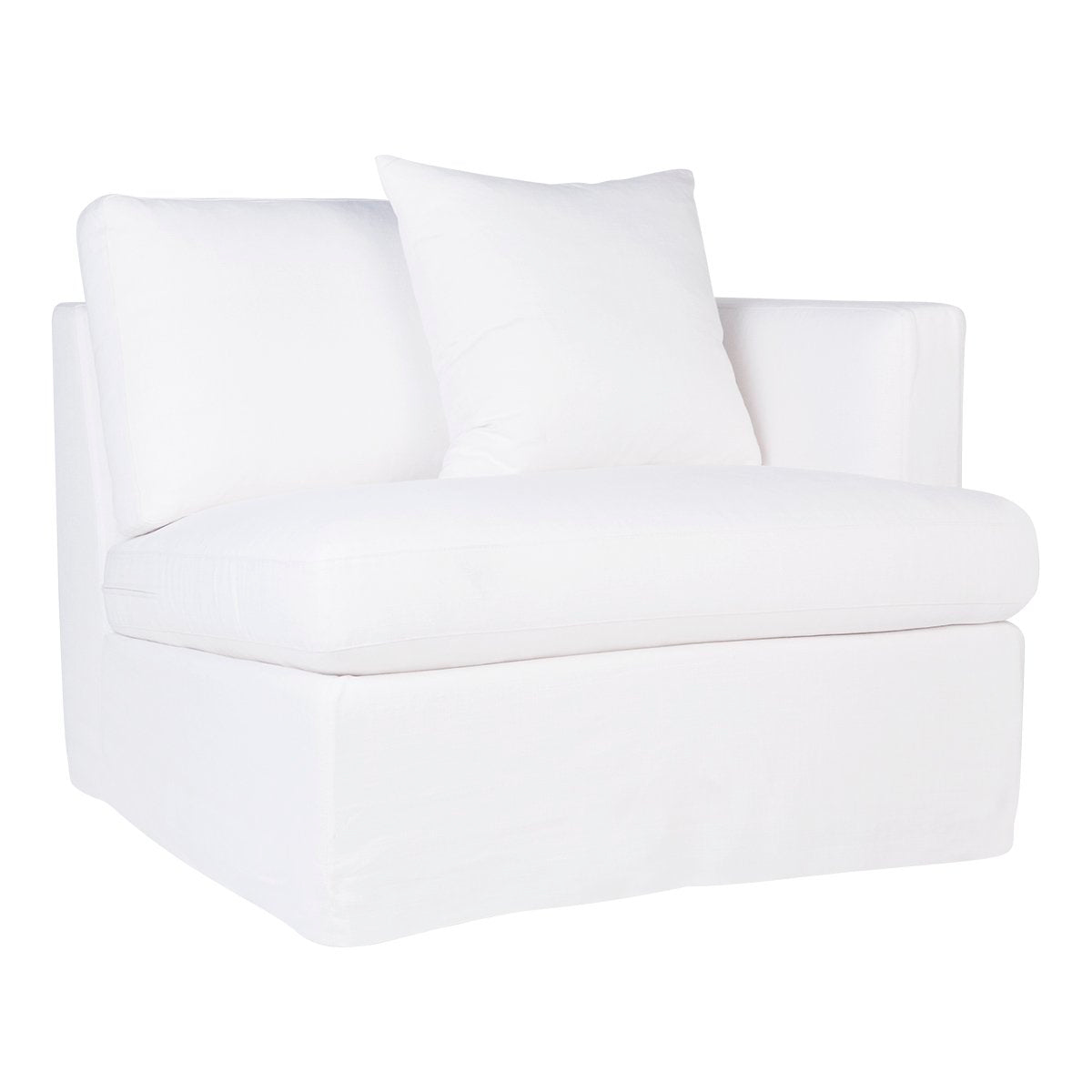Birkshire Slip Cover Modular Right Arm Facing Seat  - White Linen