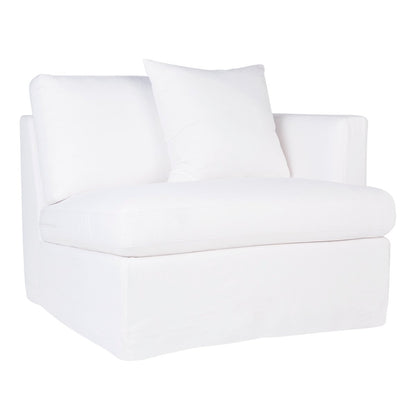 Birkshire Slip Cover Modular Right Arm Facing Seat  - White Linen