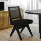 The Imperial Black Rattan Dining Chair - Black Cotton