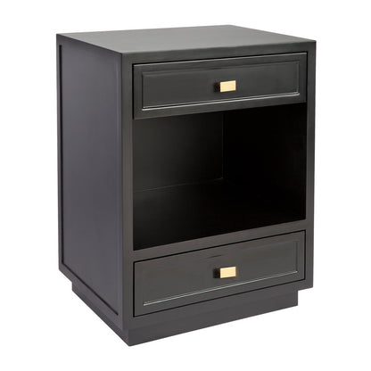 Logan Bedside Table - Small Black
