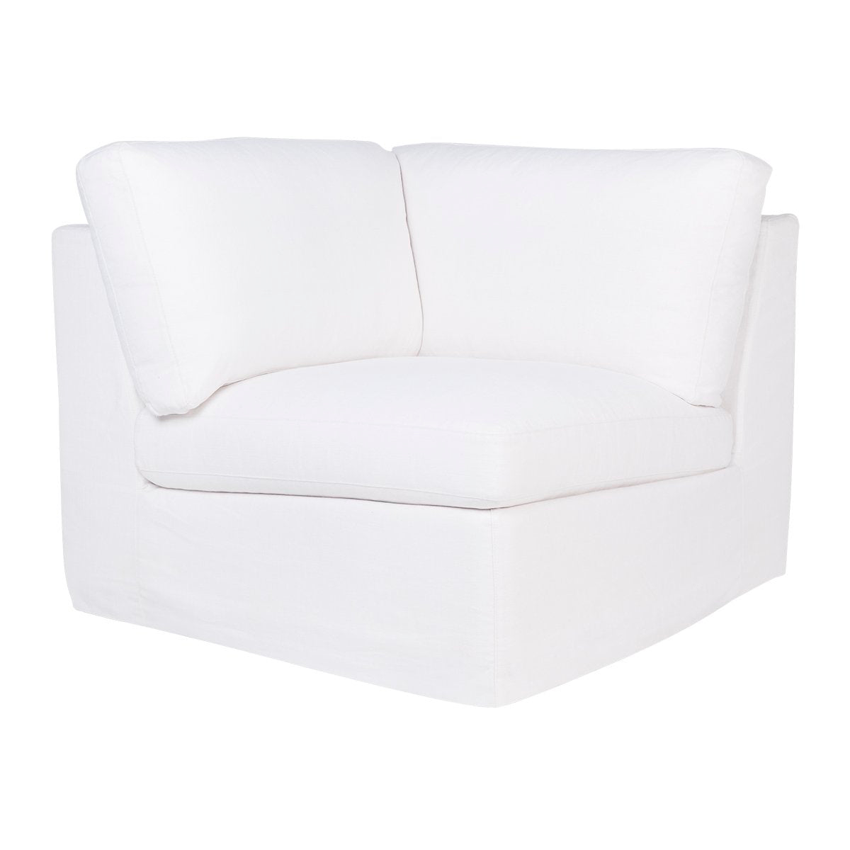 Birkshire Slip Cover Modular Corner Seat Chair - White Linen