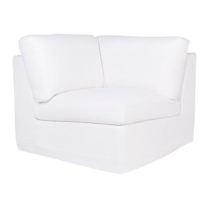 Birkshire Slip Cover Modular Corner Seat Chair - White Linen
