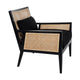 Kane Black Rattan Arm Chair - Black Linen
