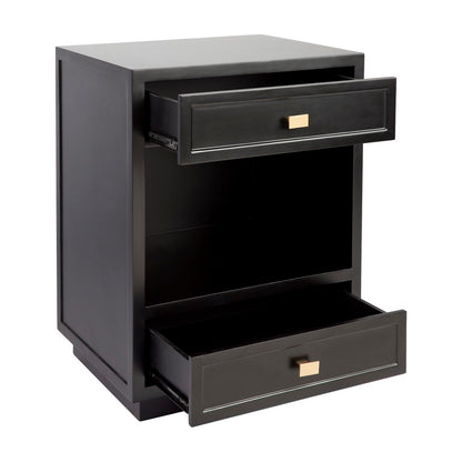 Logan Bedside Table - Small Black